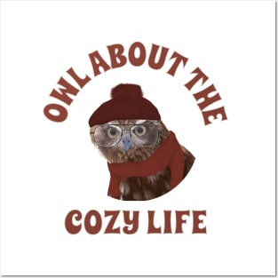 Cozy Owl Pun Posters and Art